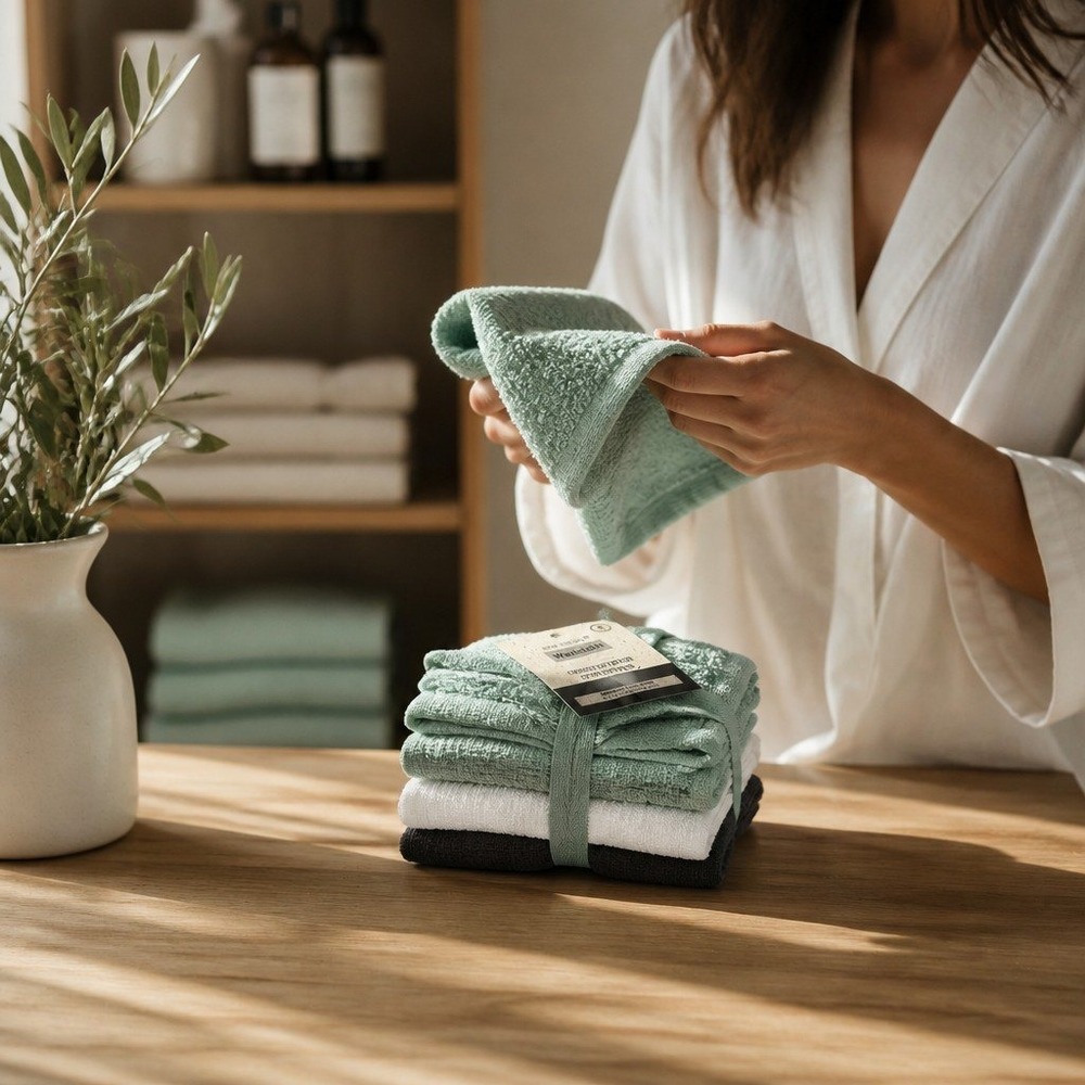 Home Concepts Washcloth 8 Pack Unisex 12x12 Multi NWT Combed Cotton 1411-WC